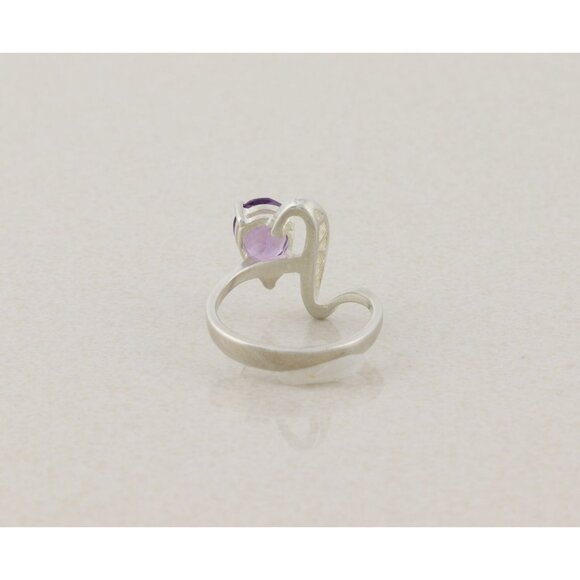Sterling Silver Natural Purple Amethyst Ring Size 8 - Picture 6 of 9